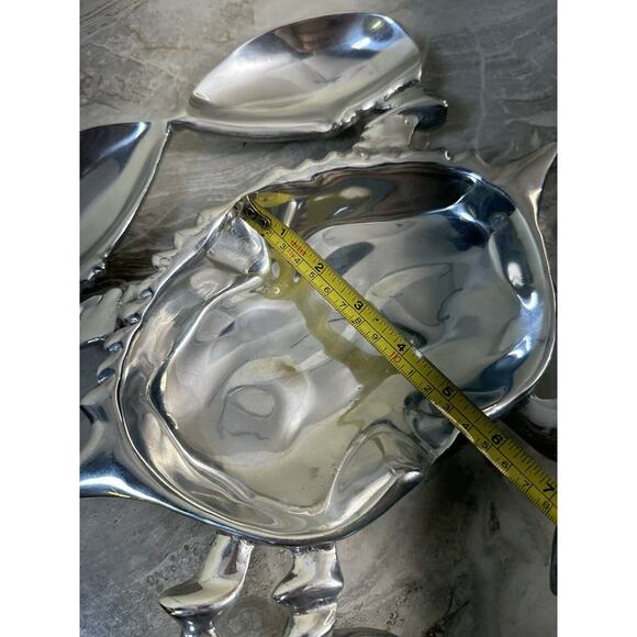 Wilton Armetale Sea Life Coastal Crab Divided Serving‎ Dish Silver 12.x 12” - Picture 8 of 8